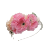 Diadema de par decorata cu flori de matase roz ILIF305064 1