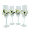Set 4 pahare nunta pentru miri nasi model deosebit cu flori de matase FEIS305013 1