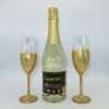 Set Vin Spumant Luxuria cu foita de aur 23k 2 pahare aurii decorate manual ILIF305070 1