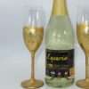Set Vin Spumant Luxuria cu foita de aur 23k 2 pahare aurii decorate manual ILIF305070 2
