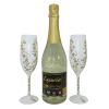 Set Vin Spumant Luxuria cu foita de aur 23k 2 pahare aurii decorate manual ILIF305071 1