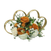 Decor masina pentru nunta inimioare decorate cu flori alb caramiziu ILIF306020 1