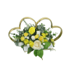 Decor masina pentru nunta inimioare decorate cu flori galben alb ILIF306004 1 1