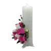 Lumanare nunta aniversare 25 ani decorata cu orhidee ciclam din silicon ILIF306001 2