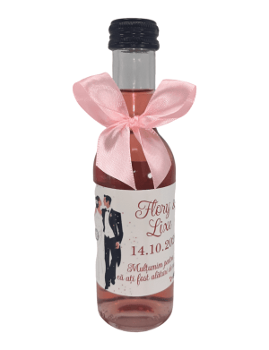 Marturie nunta, Sticluta de Vin personalizata, fundita roz – ILIF306011