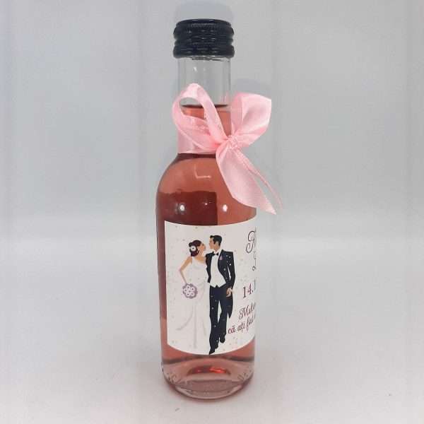 Marturie nunta Sticluta de Vin personalizata fundita roz ILIF306011 3