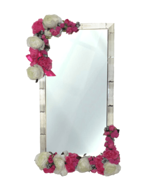 Oglinda miresei lucrata cu flori de matase – ILIF306024