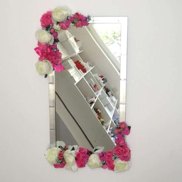 Oglinda miresei lucrata cu flori de matase ILIF306024 1
