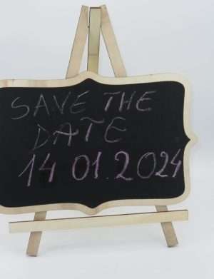 Tablita Save The Date, cu stativ din lemn – ILIF306012