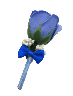 Cocarda de pus in piept cu trandafir de sapun, albastru – ILIF307165