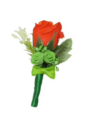 Cocarda de pus in piept cu trandafir de sapun, portocaliu – PRIF307149