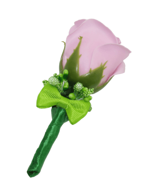 Cocarda de pus in piept cu trandafir de sapun, roz – ILIF307055