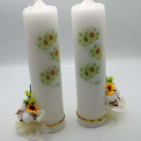 Lumanare Nunta decorata floarea soarelui ILIF307160 2