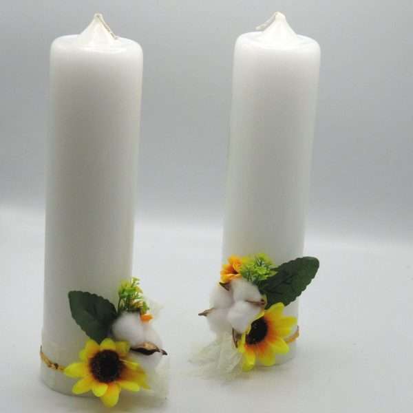 Lumanare Nunta decorata floarea soarelui ILIF307160 4