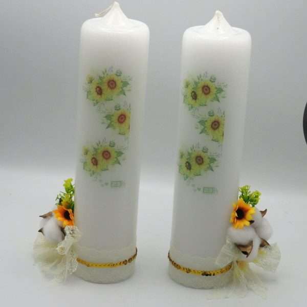 Lumanare Nunta decorata floarea soarelui ILIF307160 5