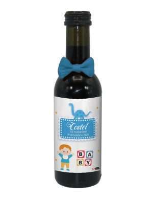 Marturie botez baietel, sticluta vin cu eticheta personalizata – ILIF307132