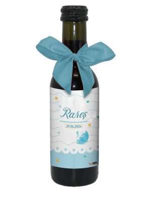 Marturie botez baietel sticluta vin cu eticheta personalizata ILIF307145