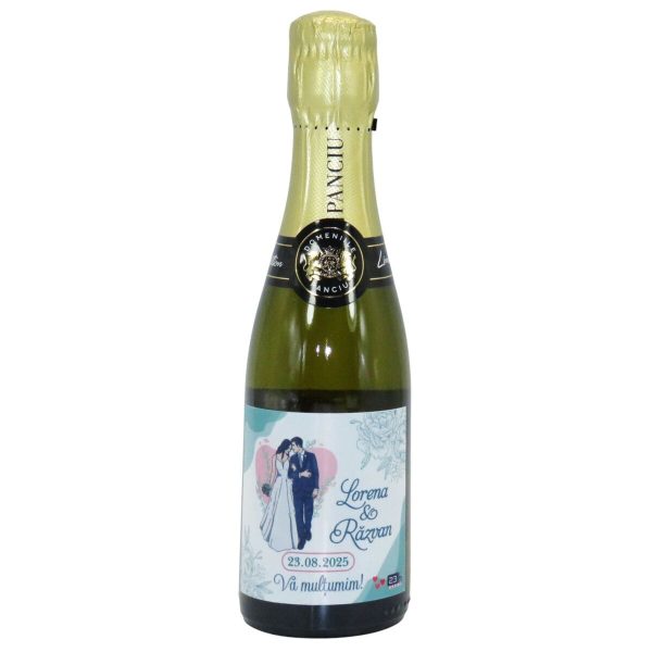 Marturie nunta, Sticluta Vin Spumant - personalizata - ILIF307114