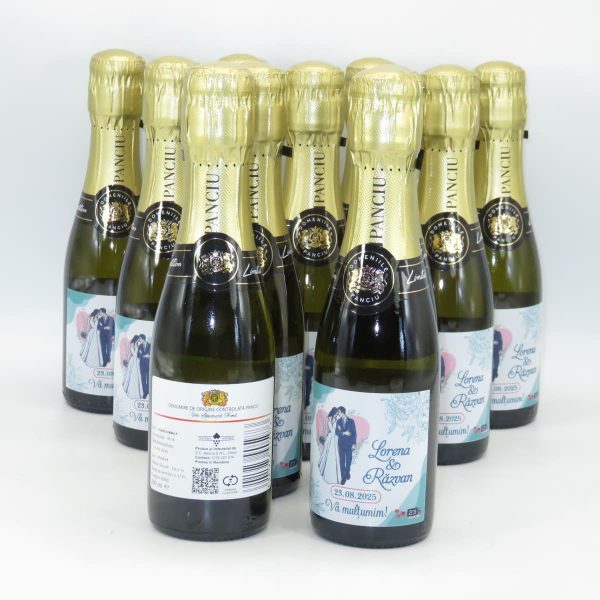 Marturie nunta, Sticluta Vin Spumant - personalizata - ILIF307114 - imagine 3