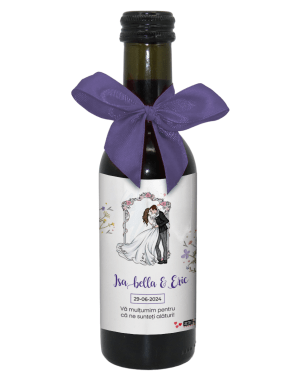 Marturie nunta, Sticluta de Vin personalizata & fundita – ILIF307076
