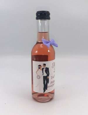 Marturie nunta, Sticluta de Vin personalizata, fundita lila- ILIF307124
