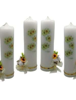 Set 4 Lumanari Nunta, decorate cu floarea-soarelui – ILIF307161