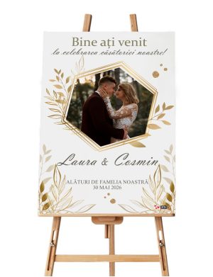 Tablou Bine Ati Venit, personalizat cu fotografia voastra – model 3, dim. 60×90 – ILIF406035