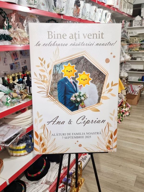 Tablou Bine Ati Venit, personalizat cu fotografia voastra - model 3, dim. 60x90 - ALIF307013 - imagine 3