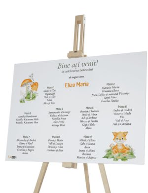 Tablou Opis Botez, lista invitati, Padurea Fermecata, dim 90×60 cm – OPB307015