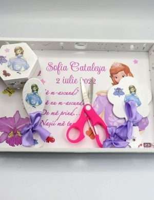 Tavita mot fetita, Printesa Sofia, model personalizat cu 5 piese – ILIF307166