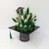 Toca decorata cu flori uscate si licheni verde DSPH307012 2