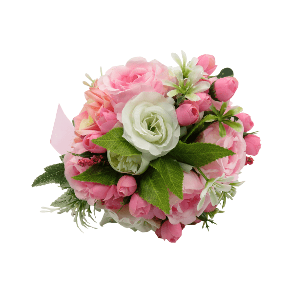 Buchet mireasa nasa cu flori roz de matase ILIF308003 1