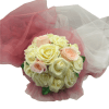 Decor masina pentru nunta cu tulle si trandafiri din spuma roz alb ILIF308008 1