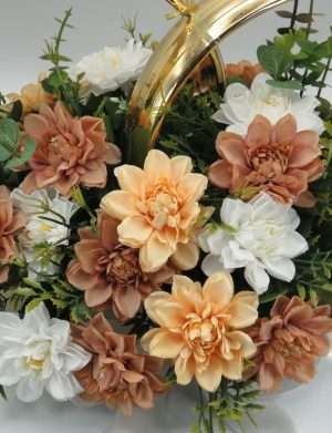 Decor masina pentru nunta, verighete decorate cu flori, nuante tomnatice – ILIF308059