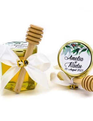 Mărturii dulci cu miere, model Aventură, culoare alb, borcan 50 gr – DSBC308009