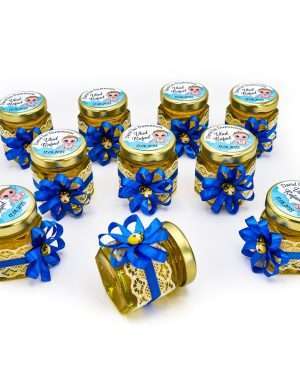 Mărturii dulci cu miere, Handmade Rafinament, Albastru, borcan 50 gr – DSBC308018