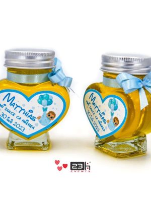 Mărturii dulci cu miere, Bebeluș cu Baloane, bleo, Botez, handmade Iubire, borcan 90 gr – DSBC308020