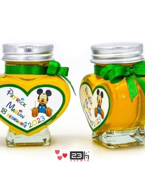 Mărturii dulci cu miere, Mickey, Verde, handmade Iubire, borcan 90 gr – DSBC308016