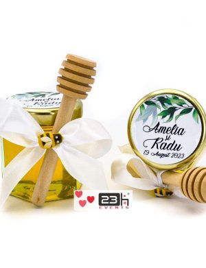 Mărturii dulci cu miere, model Aventură, culoare alb, borcan 50 gr – DSBC308009