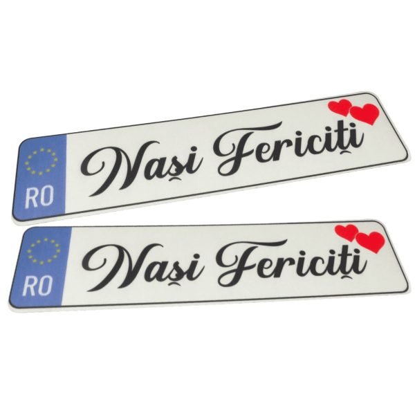 Decor masina, numar auto pentru nunta, Nasi Fericiti ILIF309036 (4)