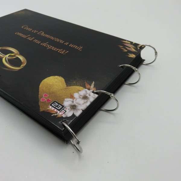 Guest Book carte mesaje invitati model deosebit negru auriu ILIF309007 14