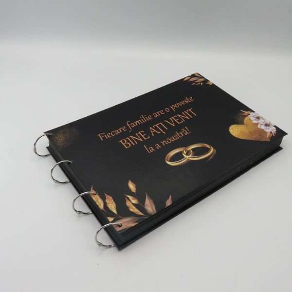 Guest Book carte mesaje invitati model deosebit negru auriu ILIF309007 15