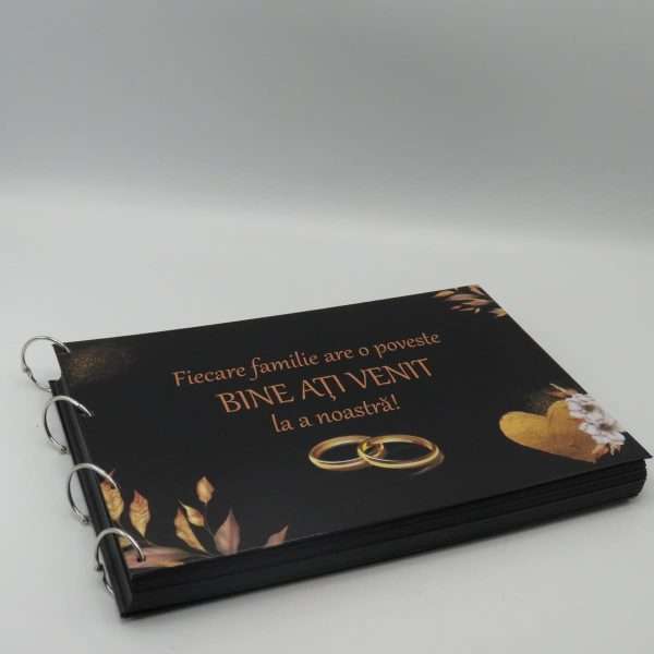 Guest Book carte mesaje invitati model deosebit negru auriu ILIF309007 7