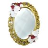 Oglinda miresei forma ovala in stil victorian lucrata cu flori de matase model auriu ILIF309018 1