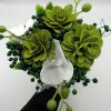 Buchet mireasanasa cu flori uscate si orhidee din silicon, alb&verde ILIF310048 (8)