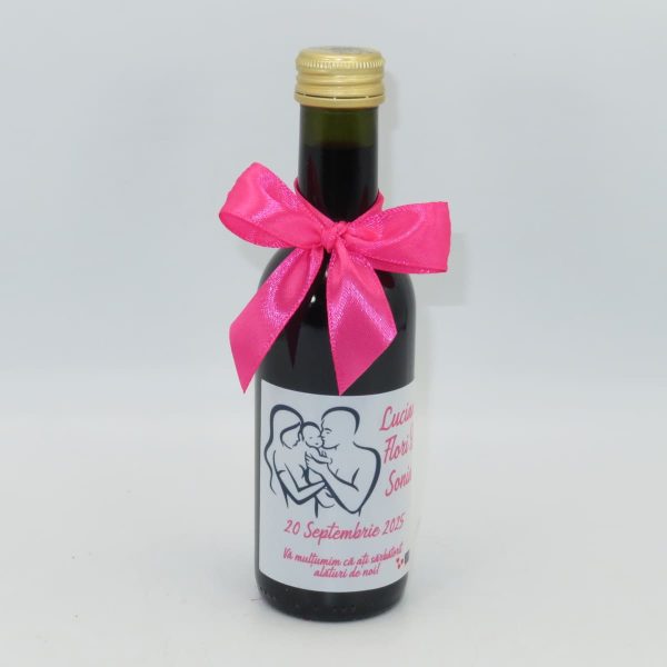 Marturie nunta, Sticluta de Vin personalizata, fundita roz ciclam- ILIF310024 - imagine 16