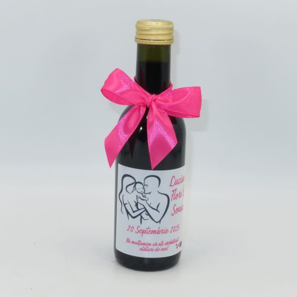Marturie nunta, Sticluta de Vin personalizata, fundita roz ciclam- ILIF310024 - imagine 15