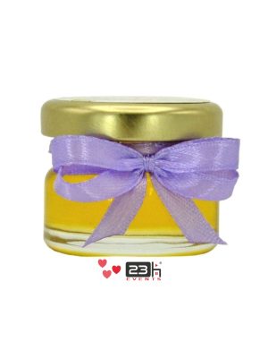Marturii dulci cu miere, model handmade Iubire – lila, borcan 30 gr – DSBC310001