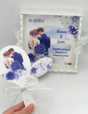 Set Gătit Mireasa, Albastru, Personalizat, 3 piese – ILIF310014