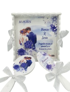 Set Gătit Mireasa, Albastru, Personalizat, 3 piese – ILIF310014